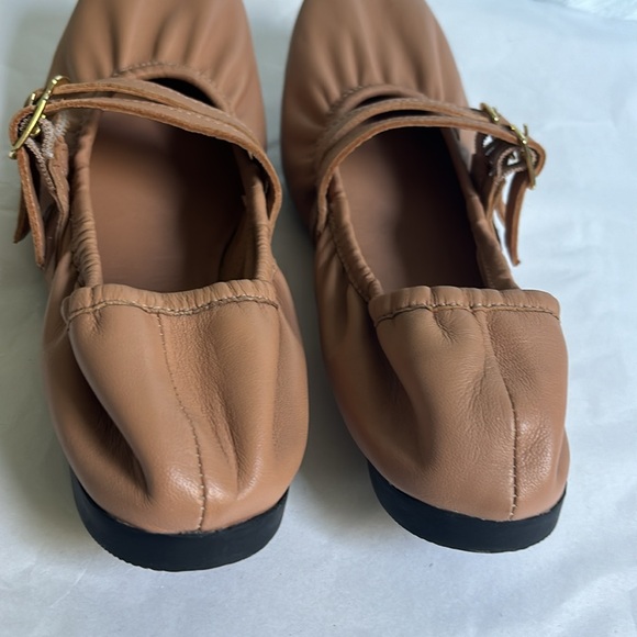 NEW Free People Gemini leather ballet flats buckles 7.5 - Picture 9 of 10